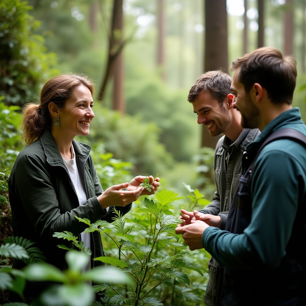 Botanist explaining Tasmanian endemic plants