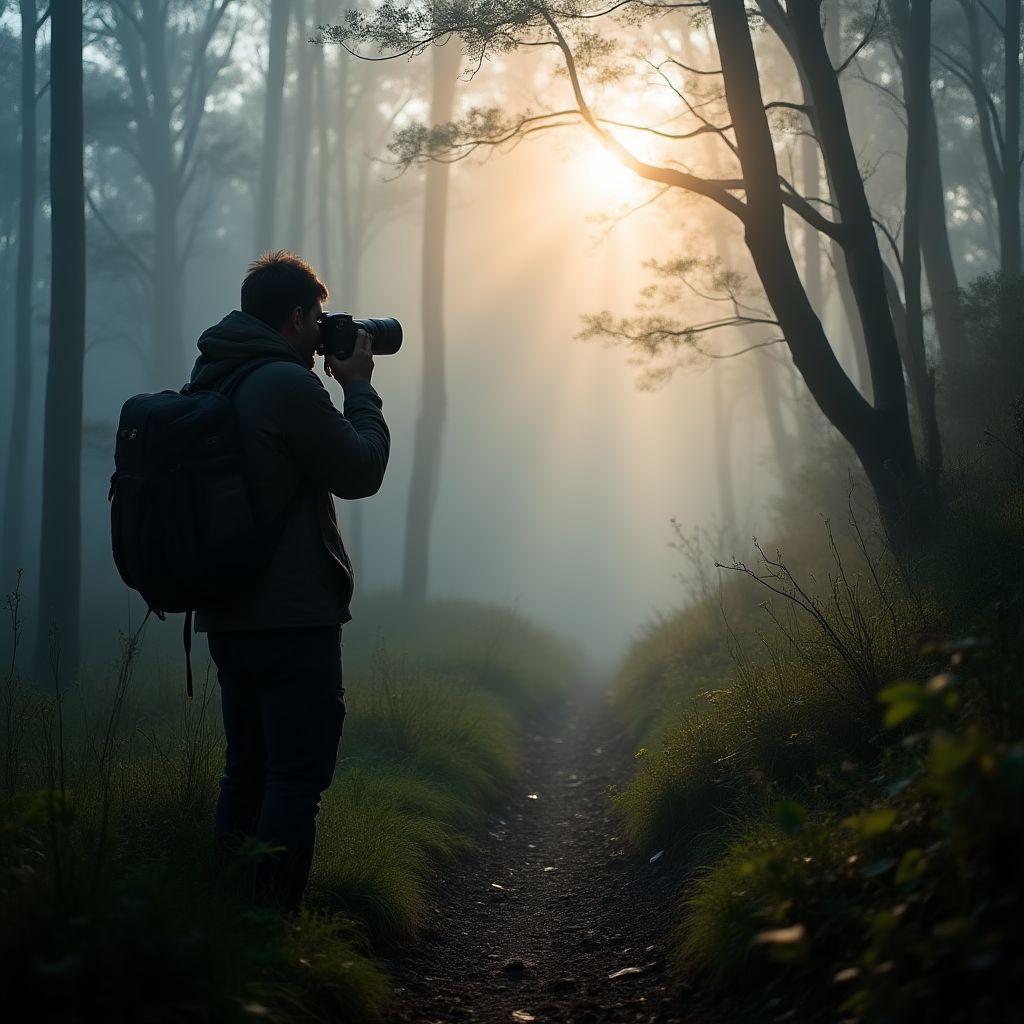 Photographer capturing Tasmanian wildlife